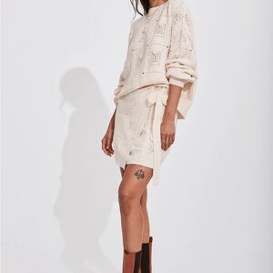 Arnhem Cream Knit Sweater Wrap Skirt